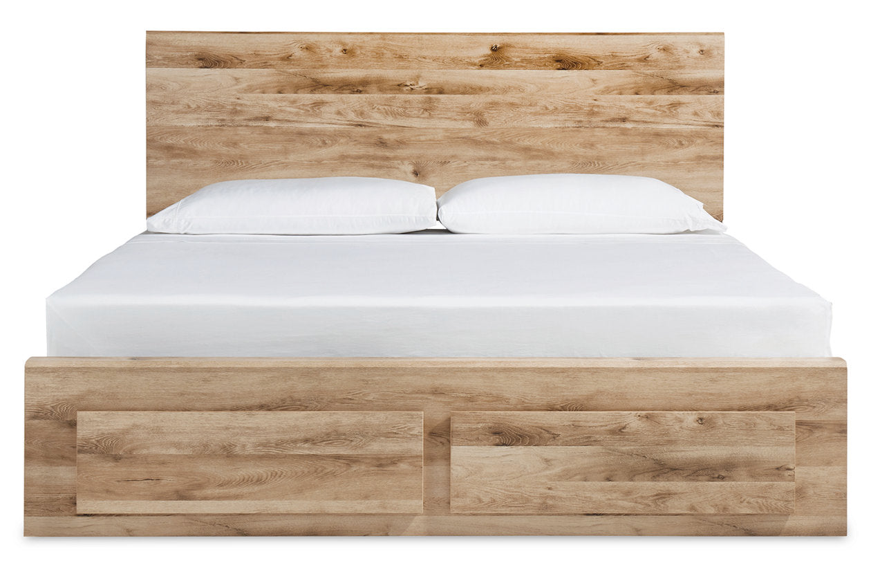 Hyanna Tan King Panel Storage Bed with 2 Under Bed Storage Drawer - SET | B100-14 | B1050-56S | B1050-58 | B1050-60(2) - Bien Home Furniture & Electronics
