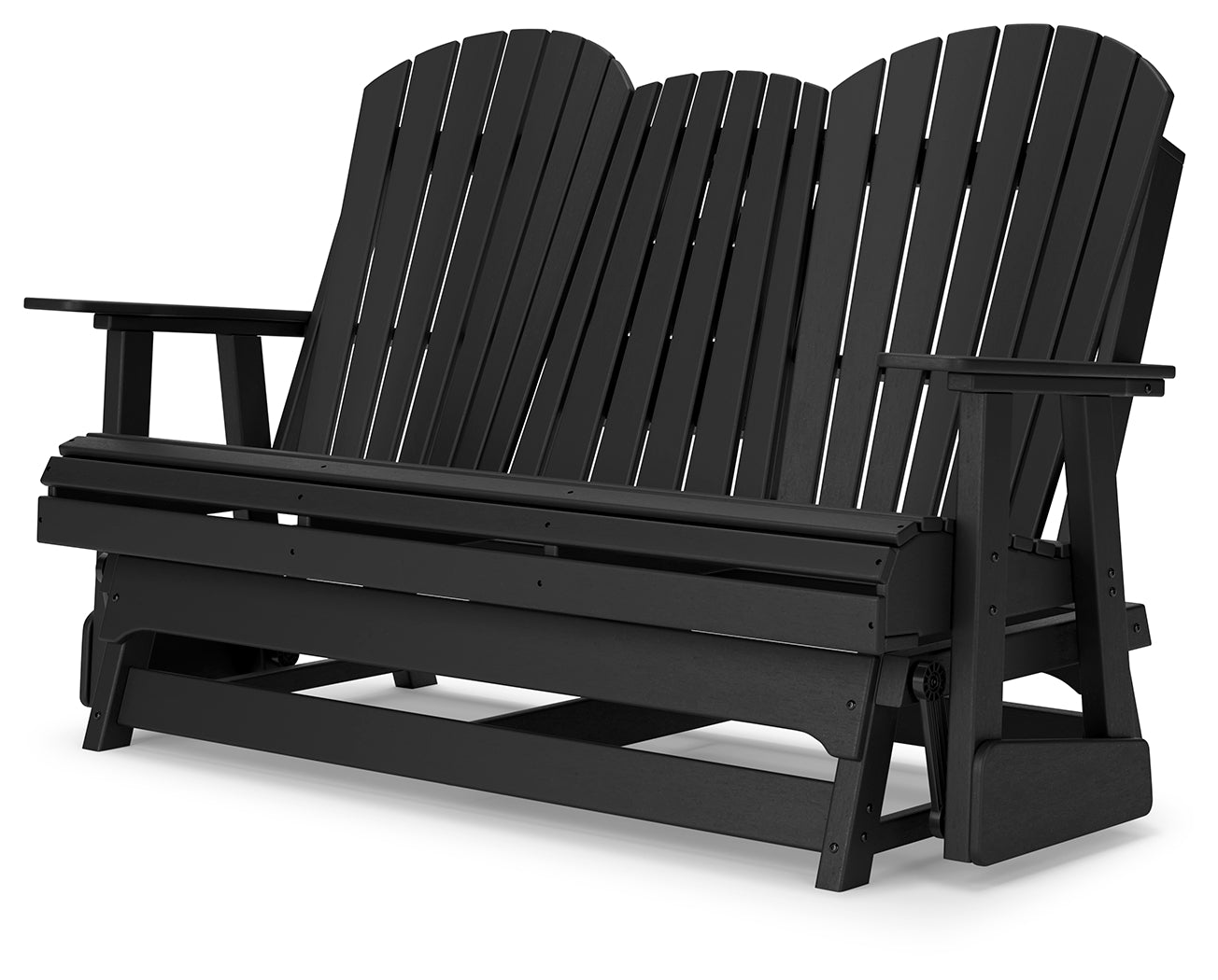 Hyland wave Black Outdoor Glider Loveseat - P108-835 - Bien Home Furniture & Electronics