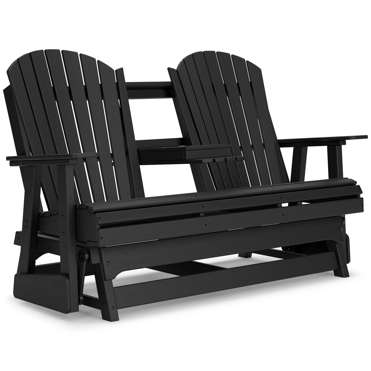 Hyland wave Black Outdoor Glider Loveseat - P108-835 - Bien Home Furniture & Electronics