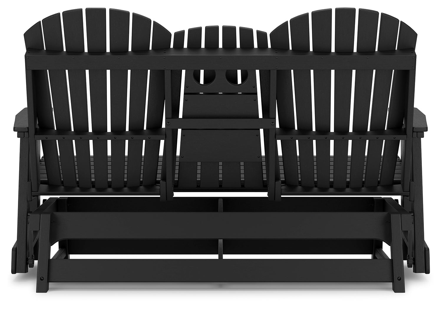 Hyland wave Black Outdoor Glider Loveseat - P108-835 - Bien Home Furniture & Electronics