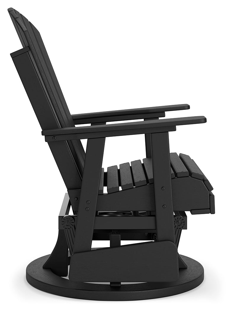 Hyland wave Black Outdoor Swivel Glider Chair - P108-820 - Bien Home Furniture & Electronics
