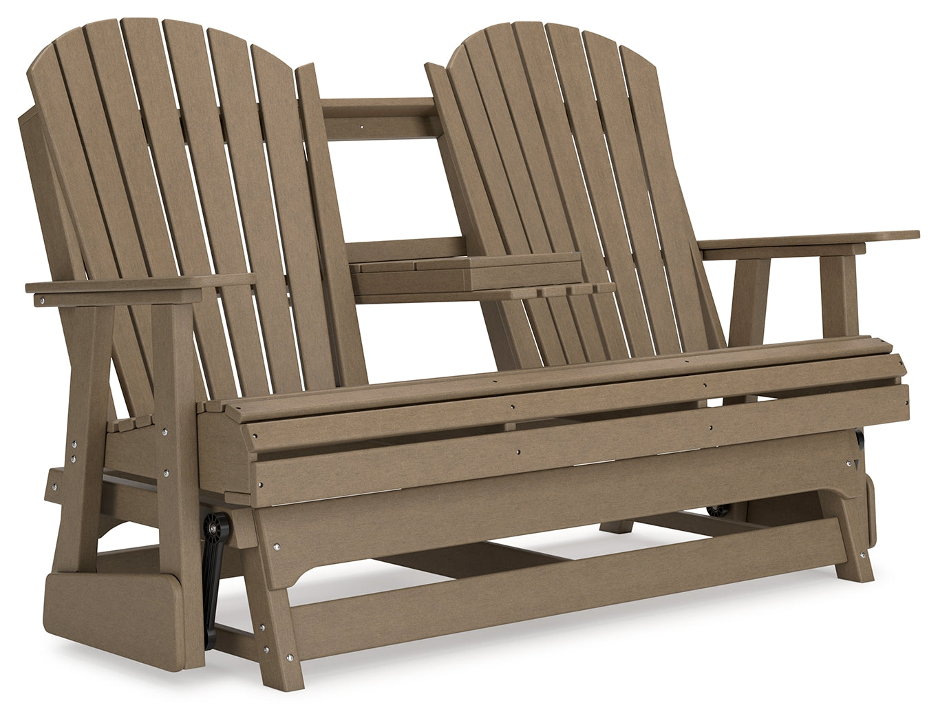 Hyland wave Driftwood Outdoor Glider Loveseat - P114-835 - Bien Home Furniture & Electronics