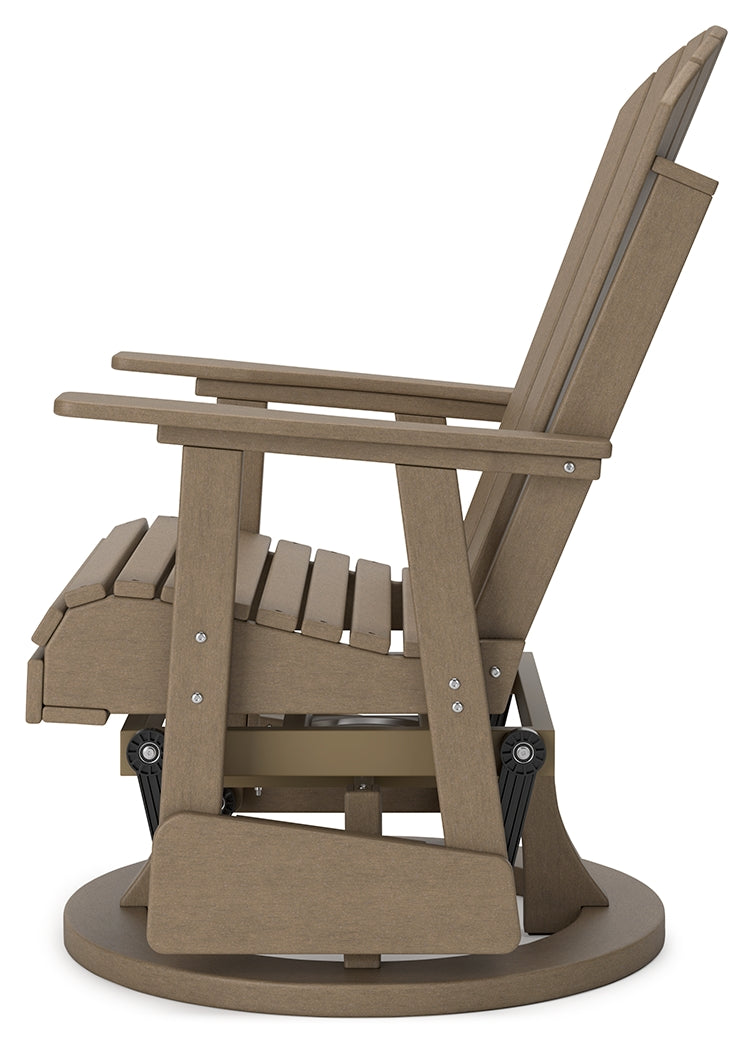 Hyland wave Driftwood Outdoor Swivel Glider Chair - P114-820 - Bien Home Furniture & Electronics