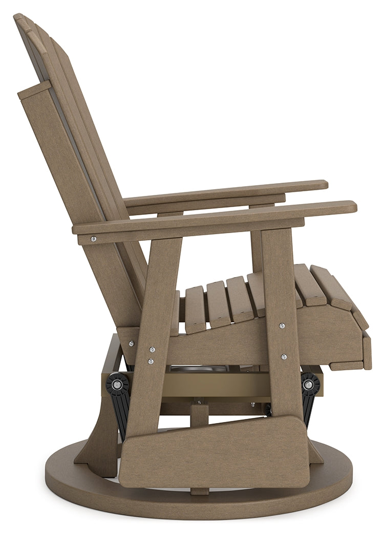 Hyland wave Driftwood Outdoor Swivel Glider Chair - P114-820 - Bien Home Furniture & Electronics