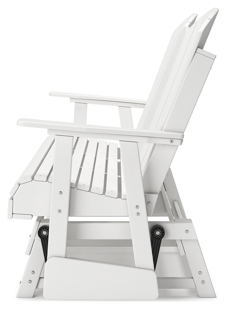 Hyland wave White Outdoor Glider Loveseat - P111-835 - Bien Home Furniture & Electronics