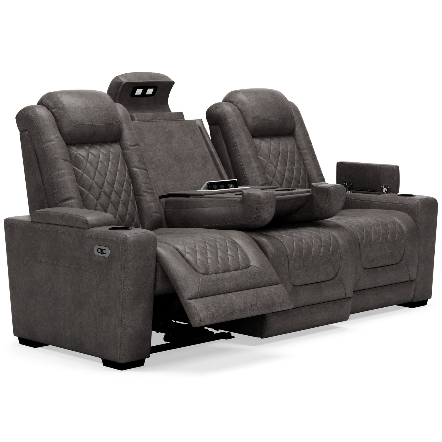 HyllMont Gray Power Reclining Living Room Set - SET | 9300315 | 9300318 - Bien Home Furniture & Electronics