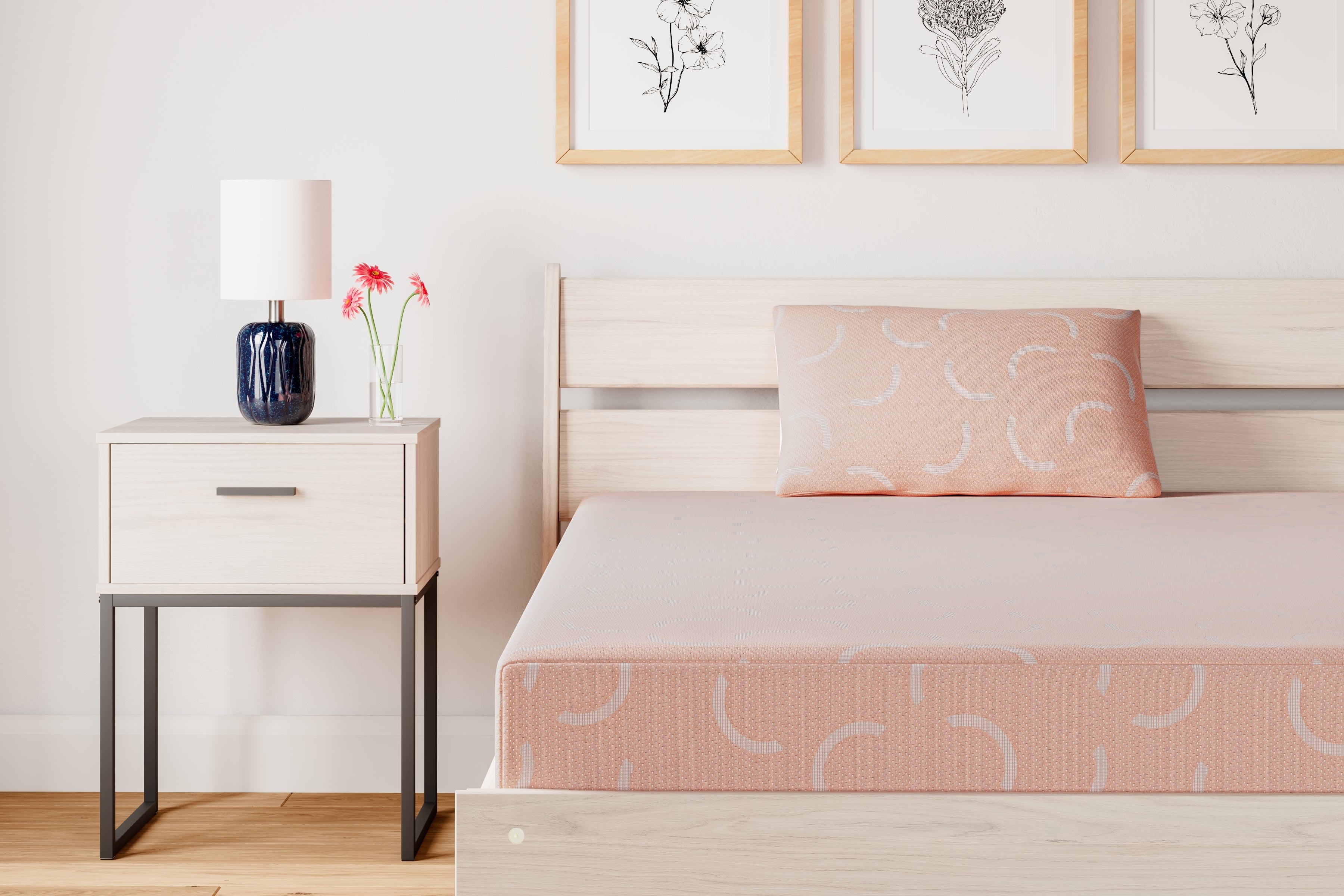 iKidz Coral Coral Twin Mattress and Pillow - M43111 - Bien Home Furniture & Electronics