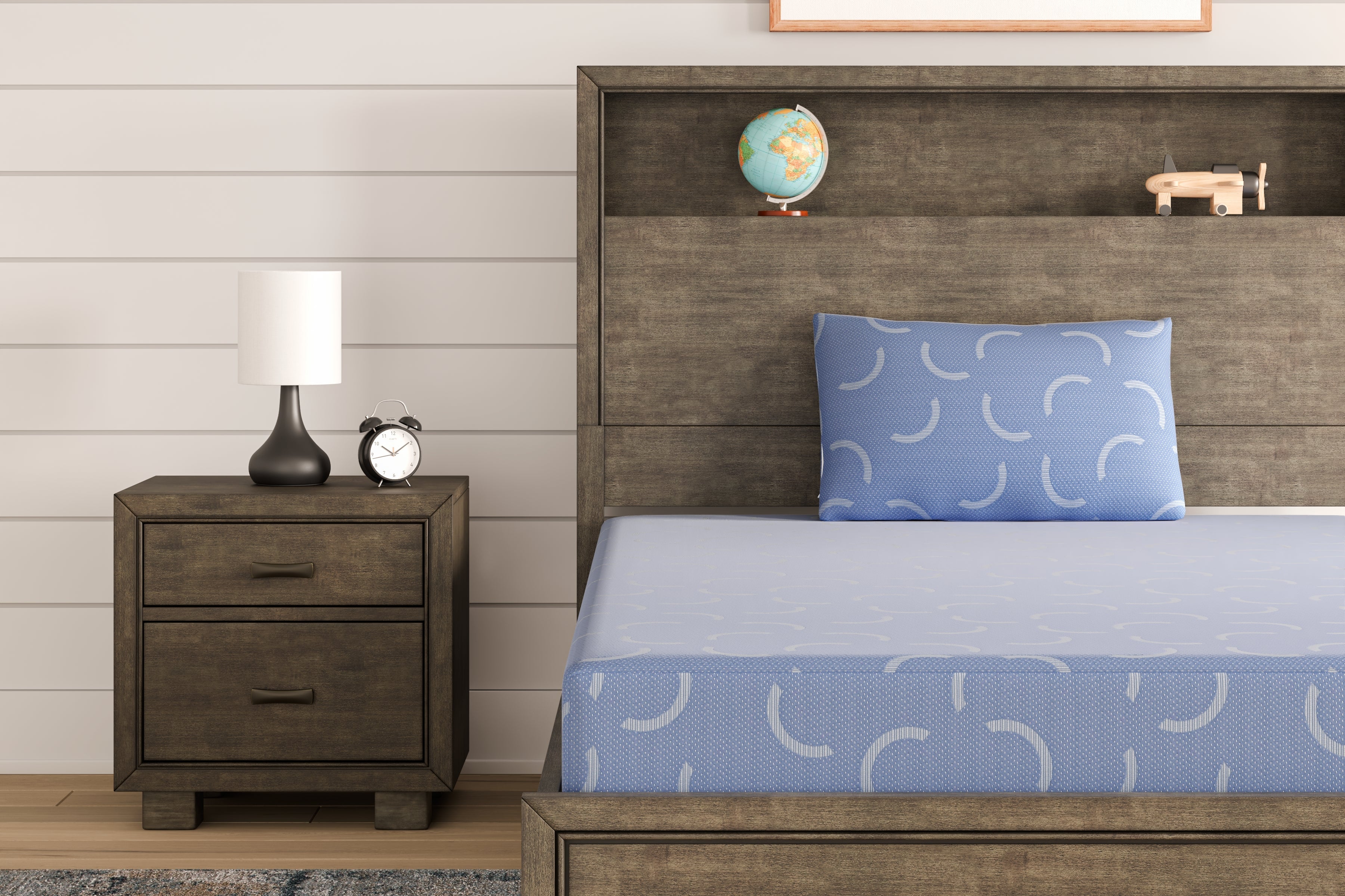 iKidz Ocean Blue Twin Mattress and Pillow - M43011 - Bien Home Furniture & Electronics