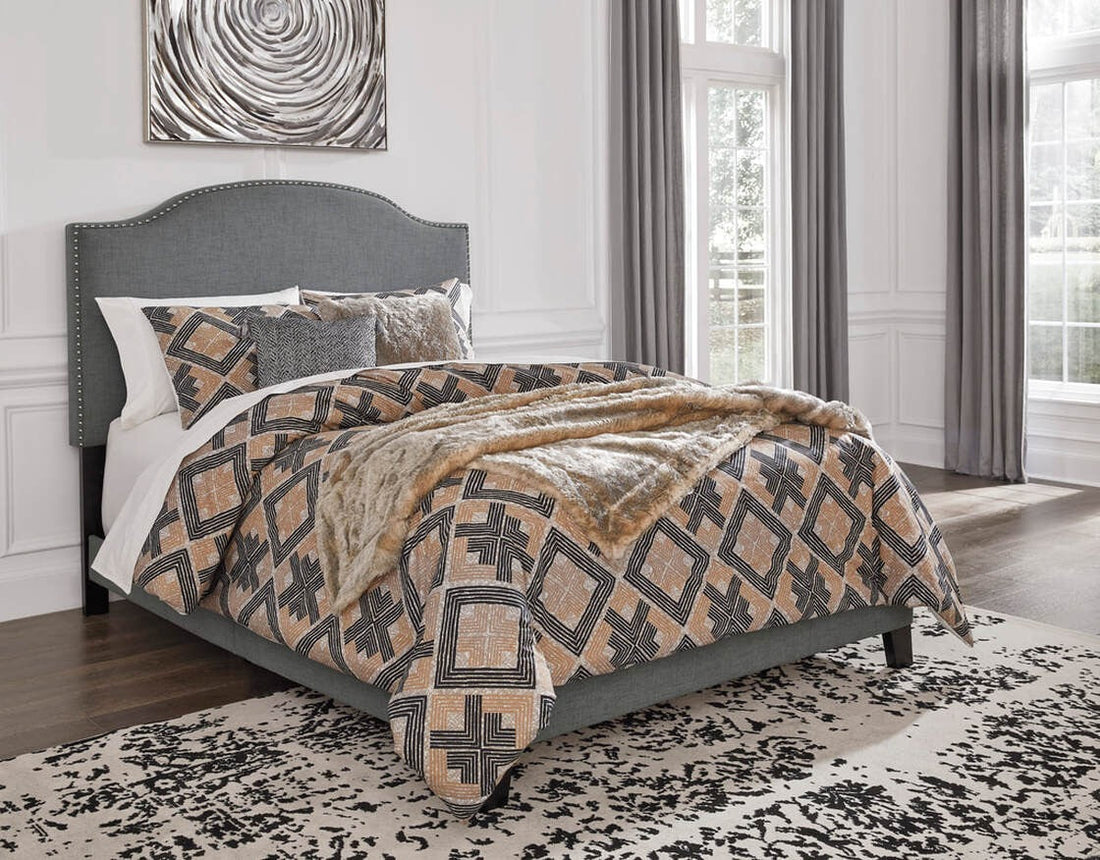 Inigo Gray Queen Platform Bed - B100 - Bed Queen - Bien Home Furniture &amp; Electronics