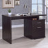 Irving Cappuccino 2-Drawer Office Desk with Cabinet - 800109 - Bien Home Furniture & Electronics