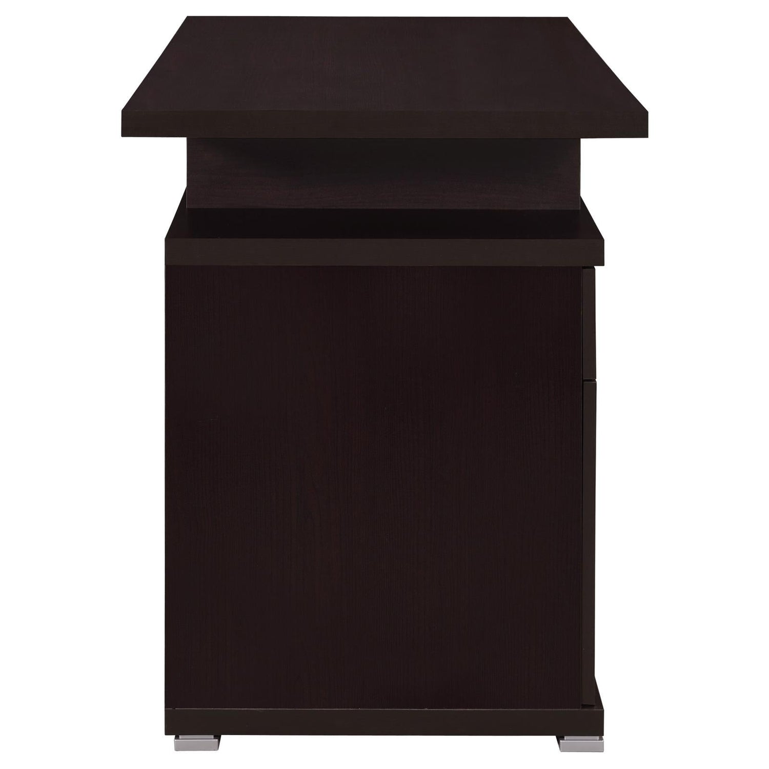 Irving Cappuccino 2-Drawer Office Desk with Cabinet - 800109 - Bien Home Furniture & Electronics