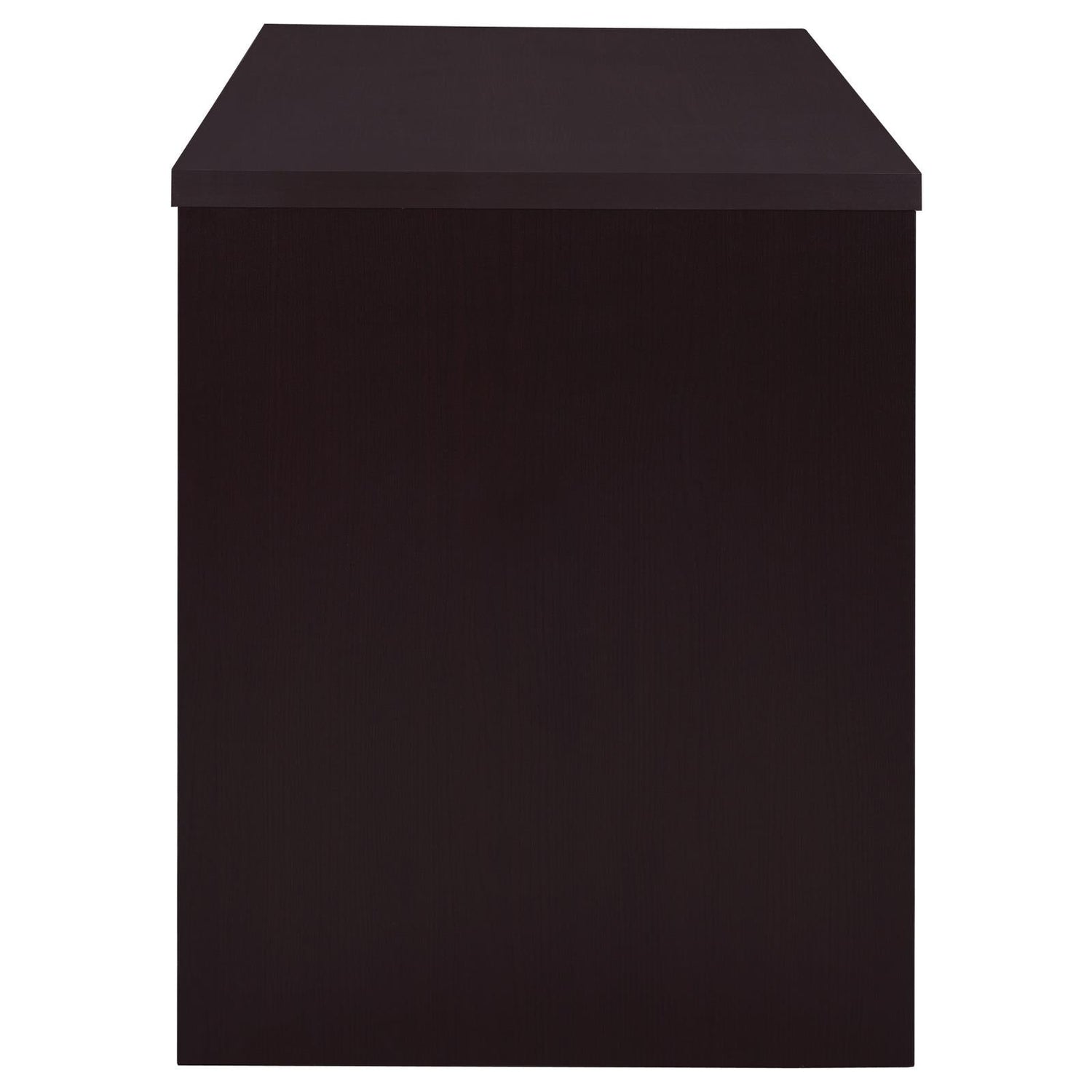 Irving Cappuccino 2-Drawer Office Desk with Cabinet - 800109 - Bien Home Furniture & Electronics