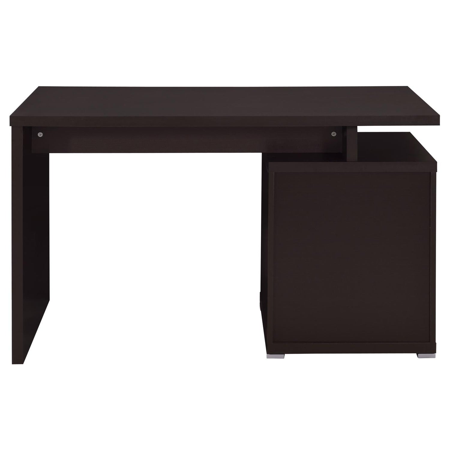 Irving Cappuccino 2-Drawer Office Desk with Cabinet - 800109 - Bien Home Furniture & Electronics