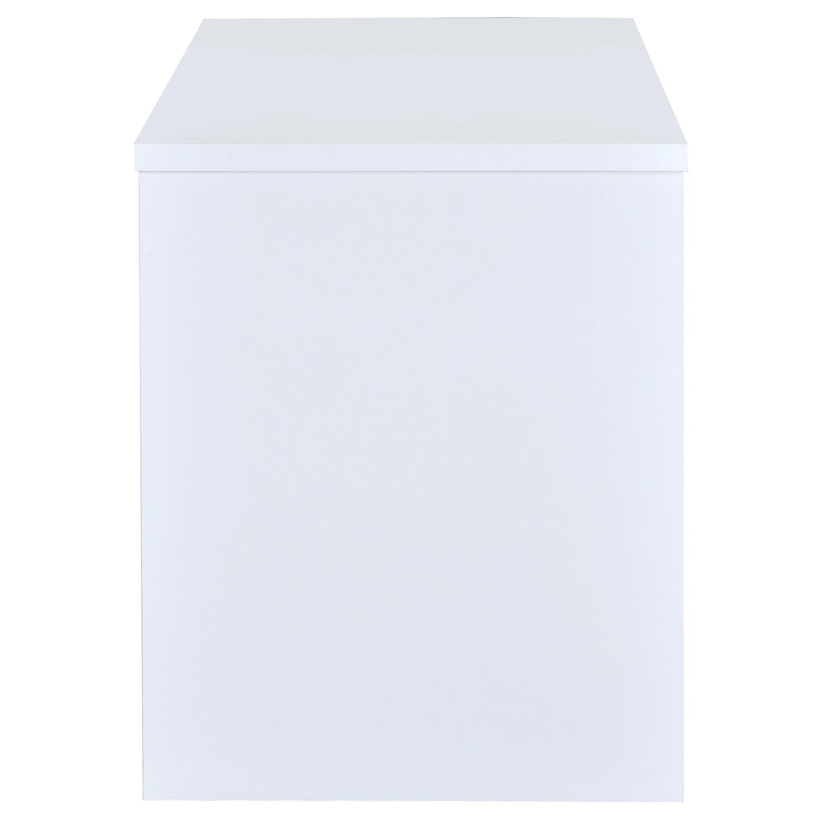 Irving White 2-Drawer Office Desk with Cabinet - 800110 - Bien Home Furniture & Electronics