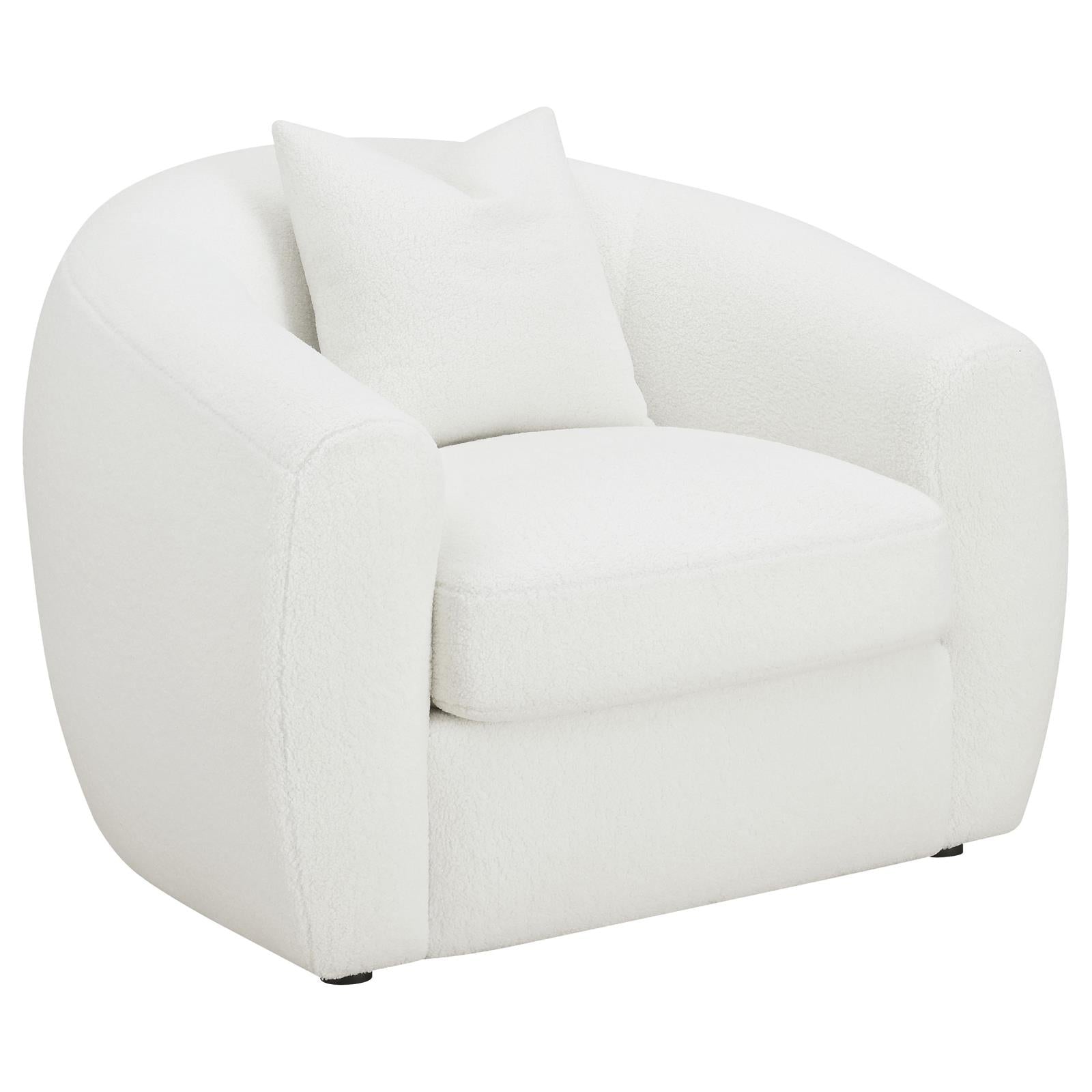 Isabella Upholstered Tight Back Chair White - 509873 - Bien Home Furniture & Electronics