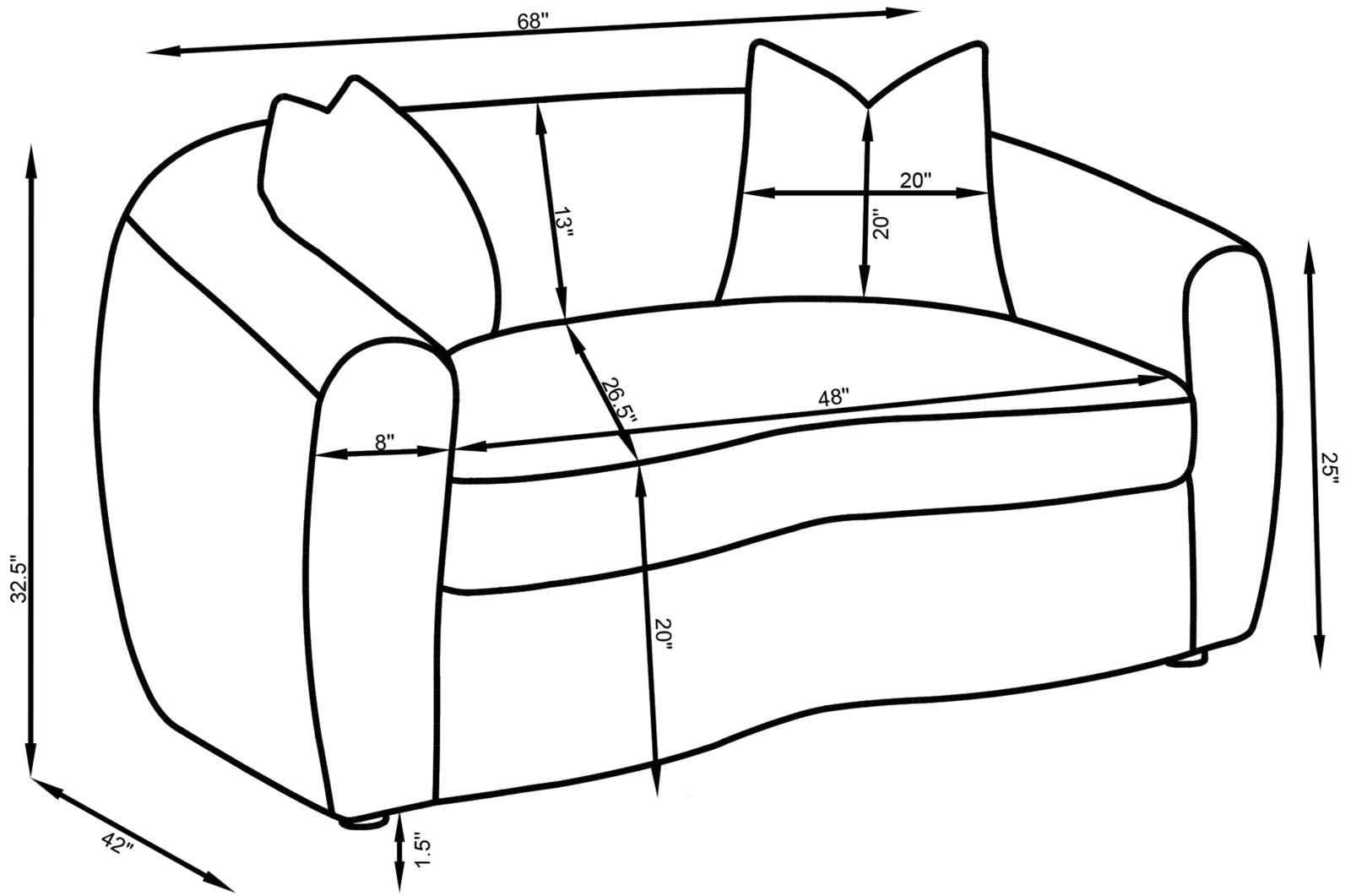 Isabella Upholstered Tight Back Loveseat White - 509872 - Bien Home Furniture & Electronics
