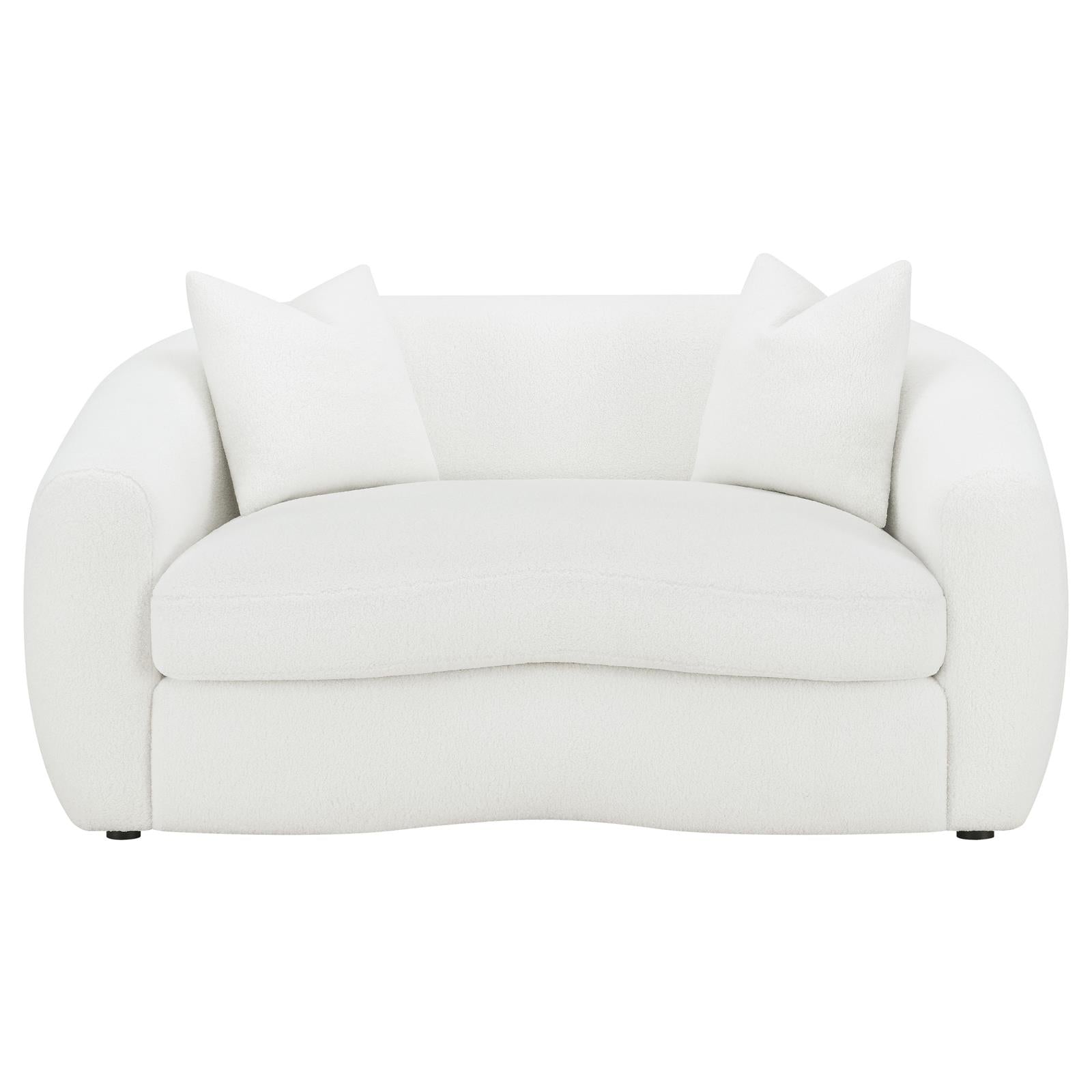 Isabella Upholstered Tight Back Loveseat White - 509872 - Bien Home Furniture & Electronics