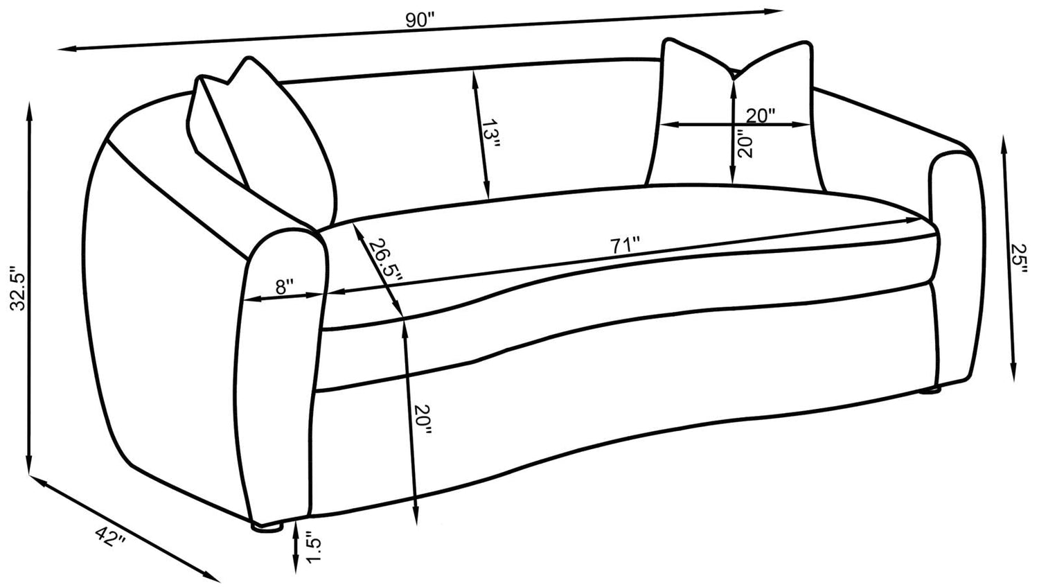 Isabella Upholstered Tight Back Sofa White - 509871 - Bien Home Furniture & Electronics