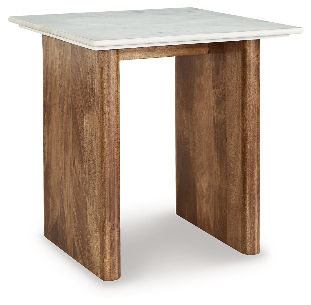 Isanti Light Brown/White End Table - T662-3 - Bien Home Furniture &amp; Electronics