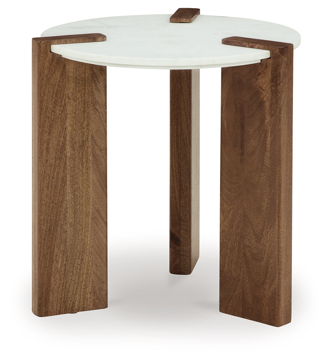 Isanti White/Brown End Table - T652-6 - Bien Home Furniture & Electronics