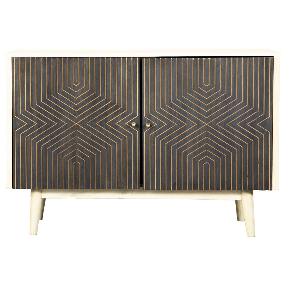 Ixora White Washed/Black 2-Door Accent Cabinet - 953430 - Bien Home Furniture & Electronics