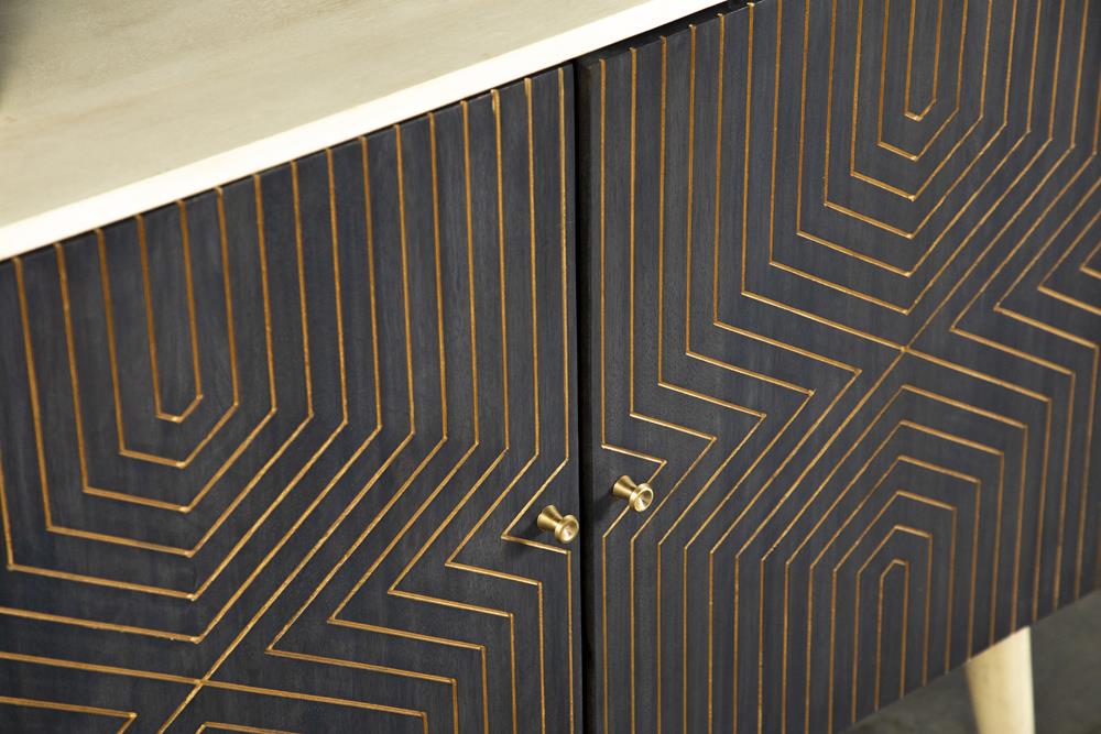 Ixora White Washed/Black 2-Door Accent Cabinet - 953430 - Bien Home Furniture & Electronics