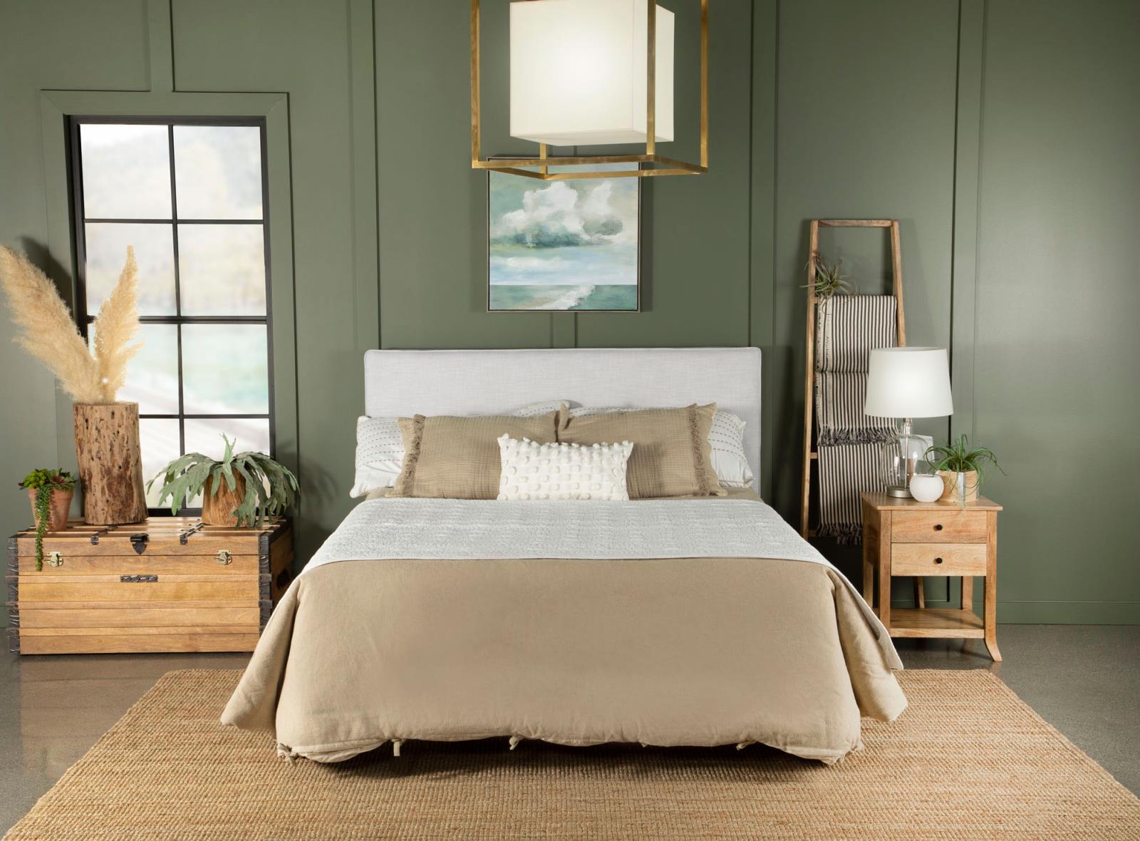 Izzy Rectangular Upholstered Headboard Sand - 315993K - Bien Home Furniture & Electronics