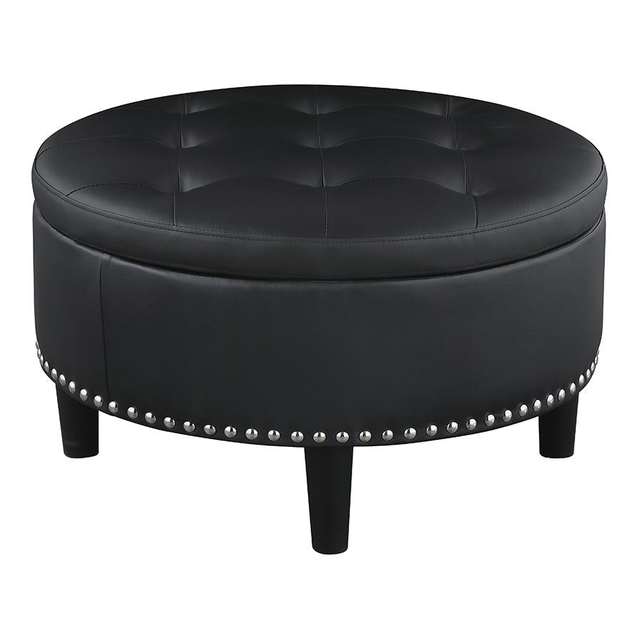 Jace Upholstered Tufted Storage Ottoman Black - 914144 - Bien Home Furniture &amp; Electronics
