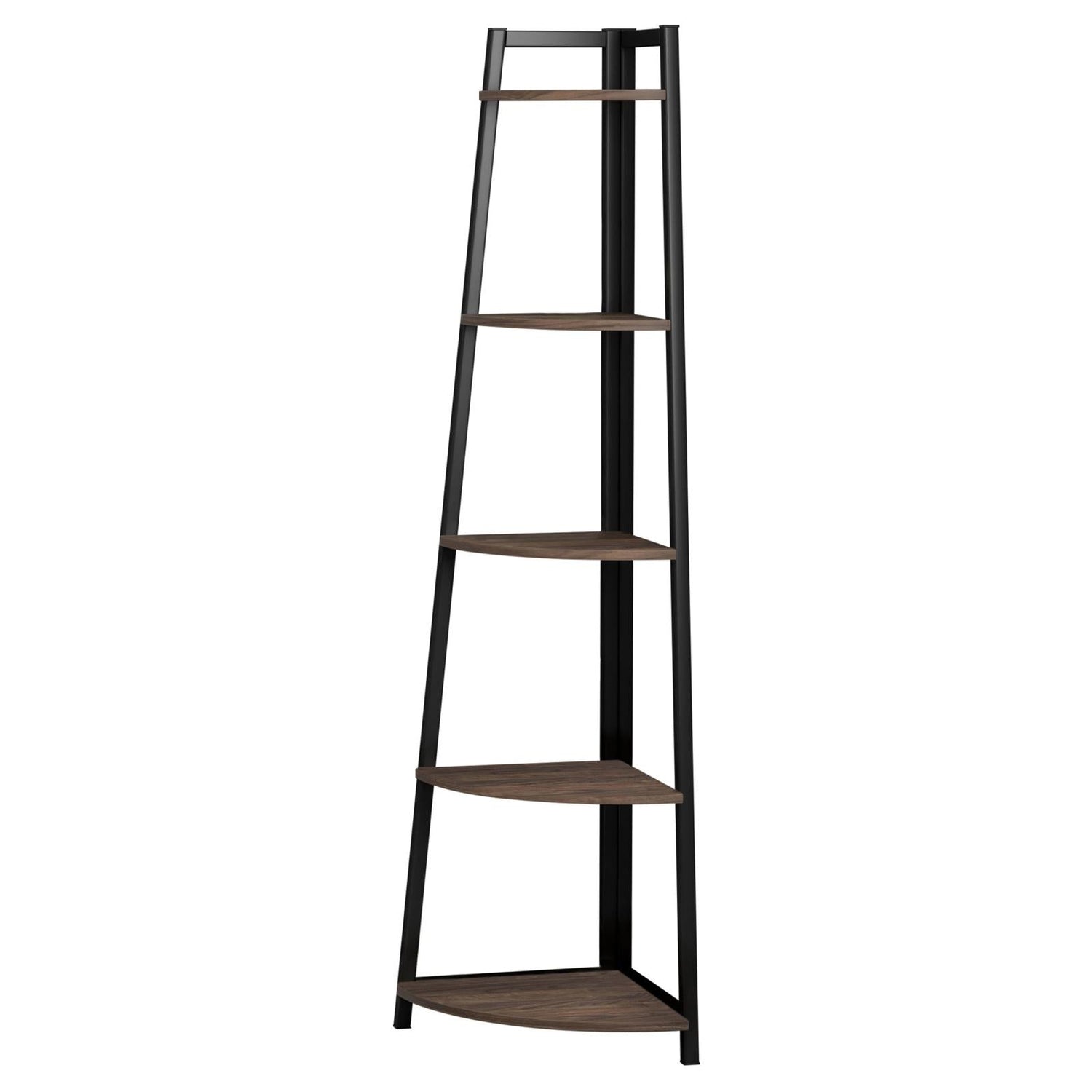 Jacksonville Aged Walnut 5-Tier Corner Bookcase - 805497 - Bien Home Furniture & Electronics