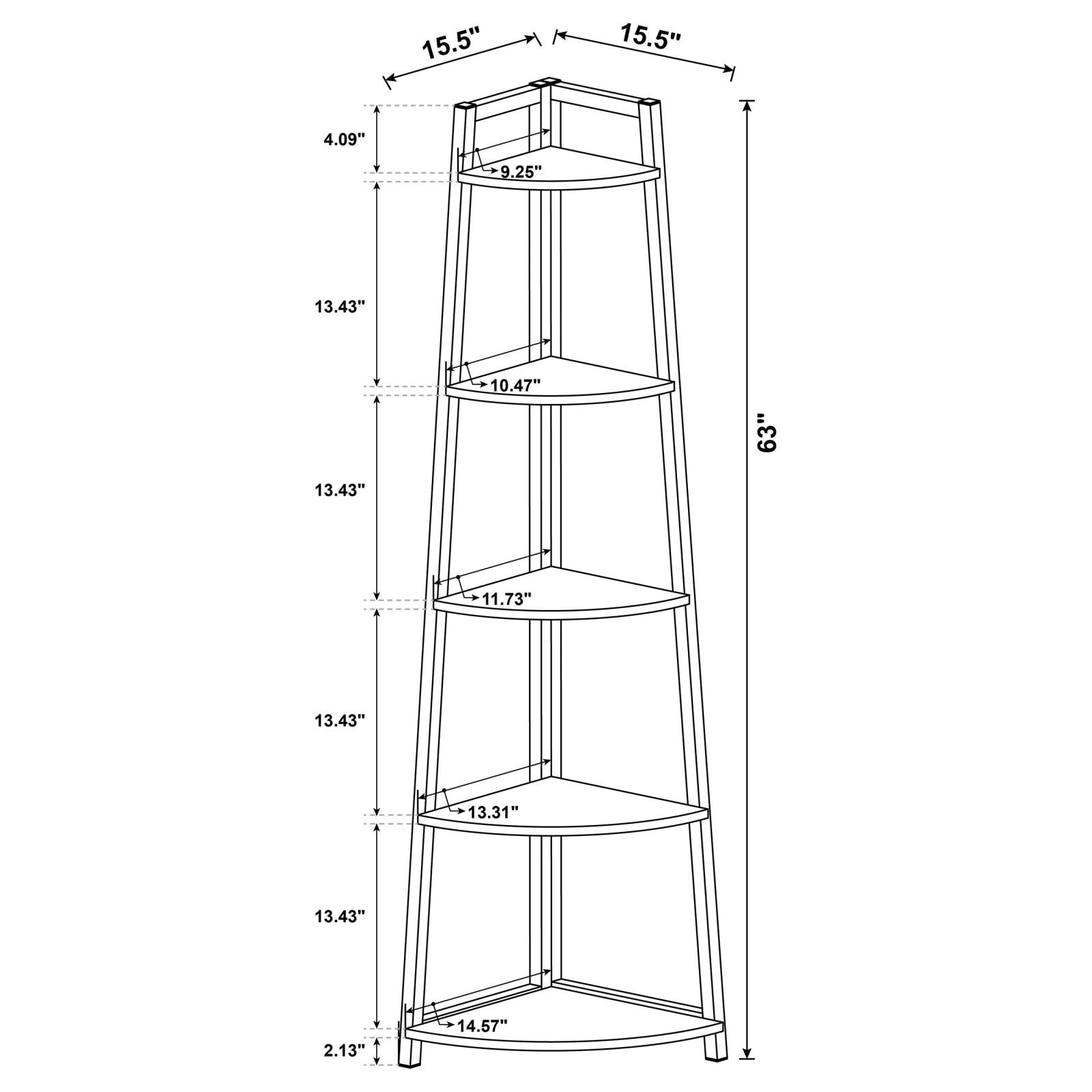 Jacksonville Aged Walnut 5-Tier Corner Bookcase - 805497 - Bien Home Furniture & Electronics