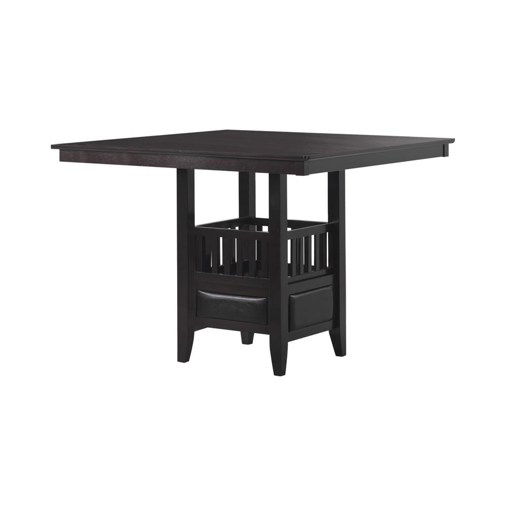 Jaden Espresso Square Counter Height Table with Storage - 100958 - Bien Home Furniture &amp; Electronics