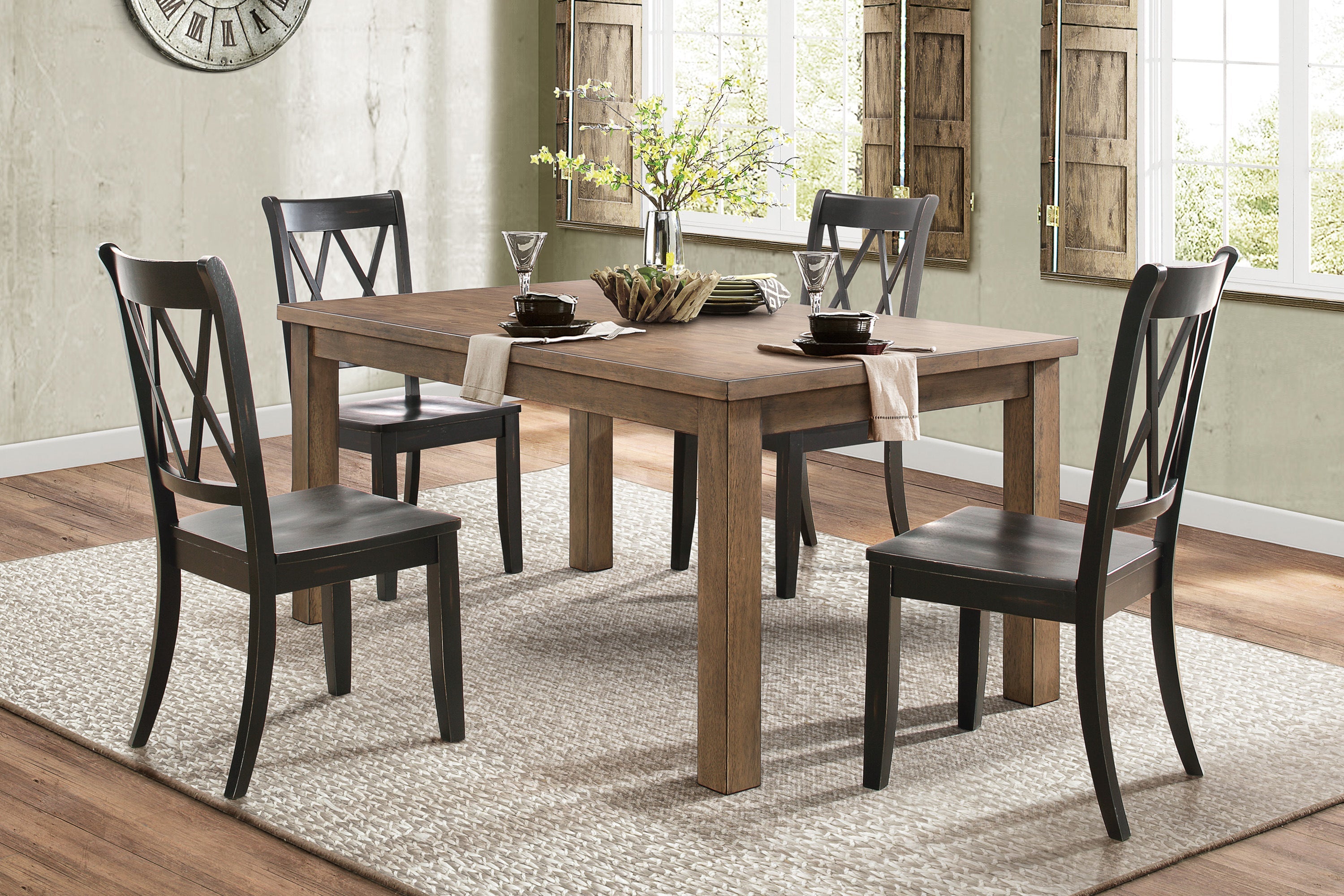 Janina Black Side Chair, Set of 2 - 5516BKS - Bien Home Furniture & Electronics