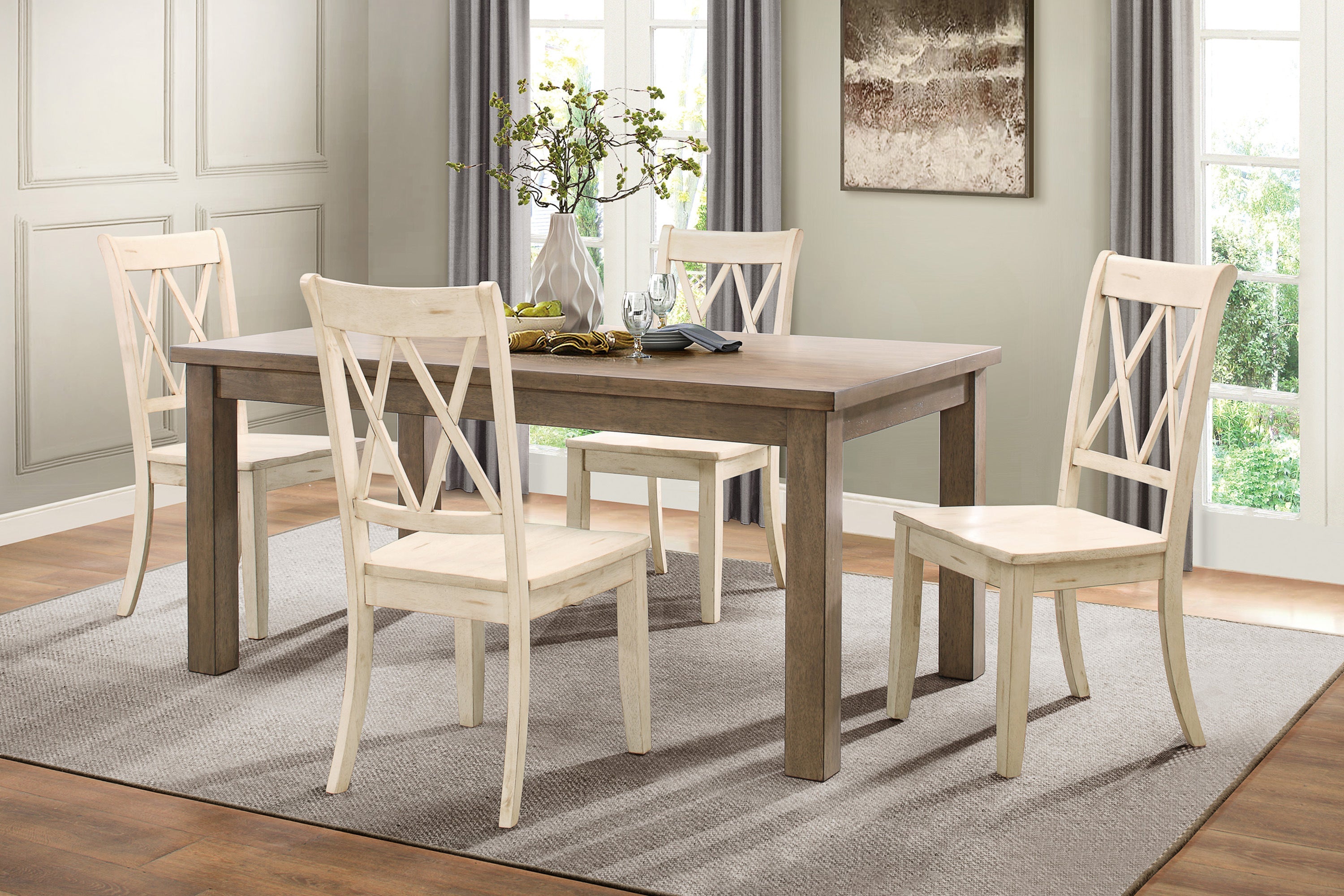 Janina White Side Chair, Set of 2 - 5516WTS - Bien Home Furniture & Electronics