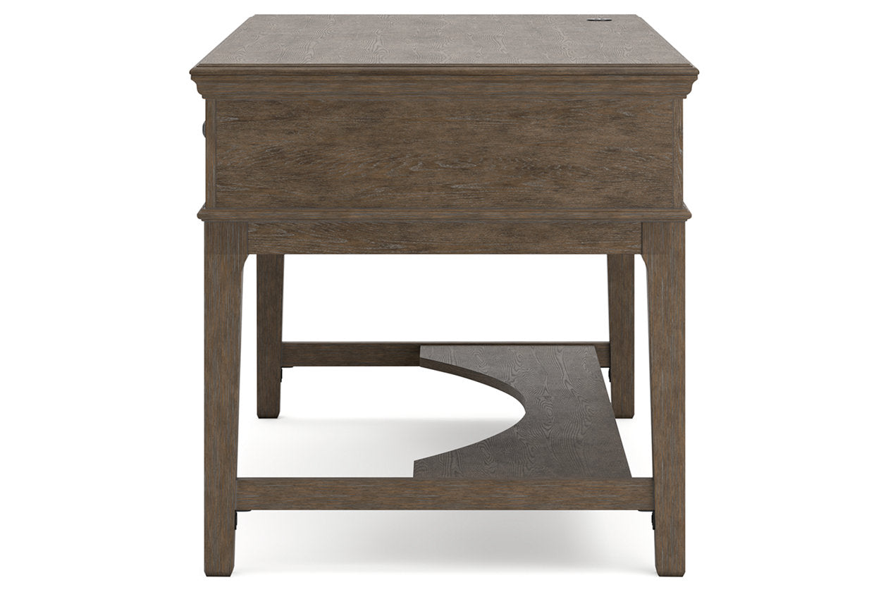 Janismore Weathered Gray Home Office Storage Leg Desk - H776-26 - Bien Home Furniture &amp; Electronics