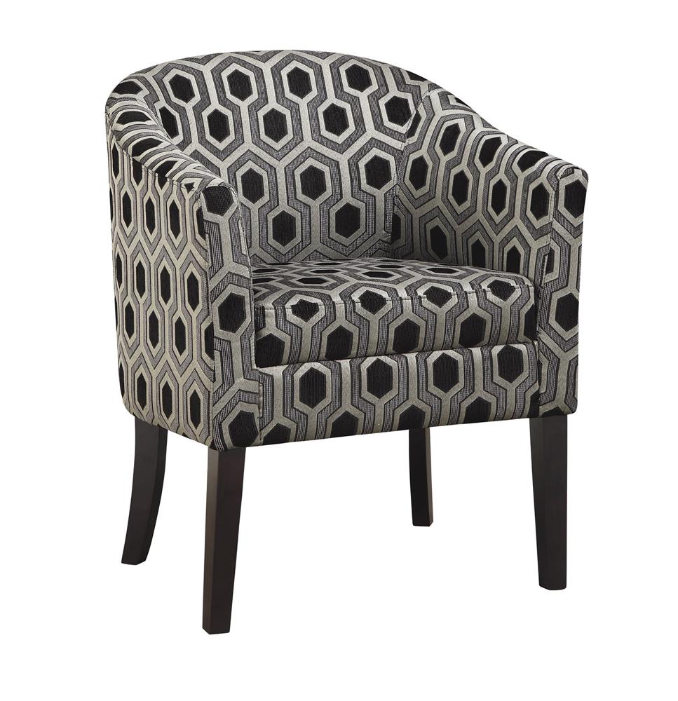 Jansen Gray/Black Hexagon Patterned Accent Chair - 900435 - Bien Home Furniture & Electronics