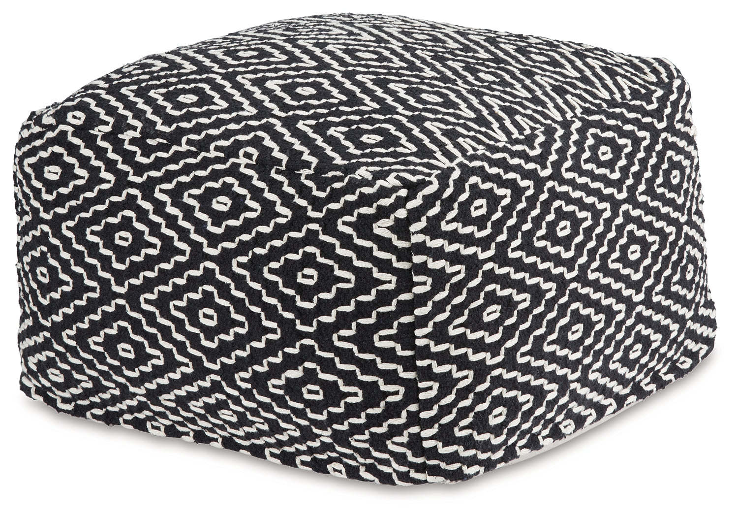 Jasett Black/Ivory Pouf - A1001058 - Bien Home Furniture &amp; Electronics