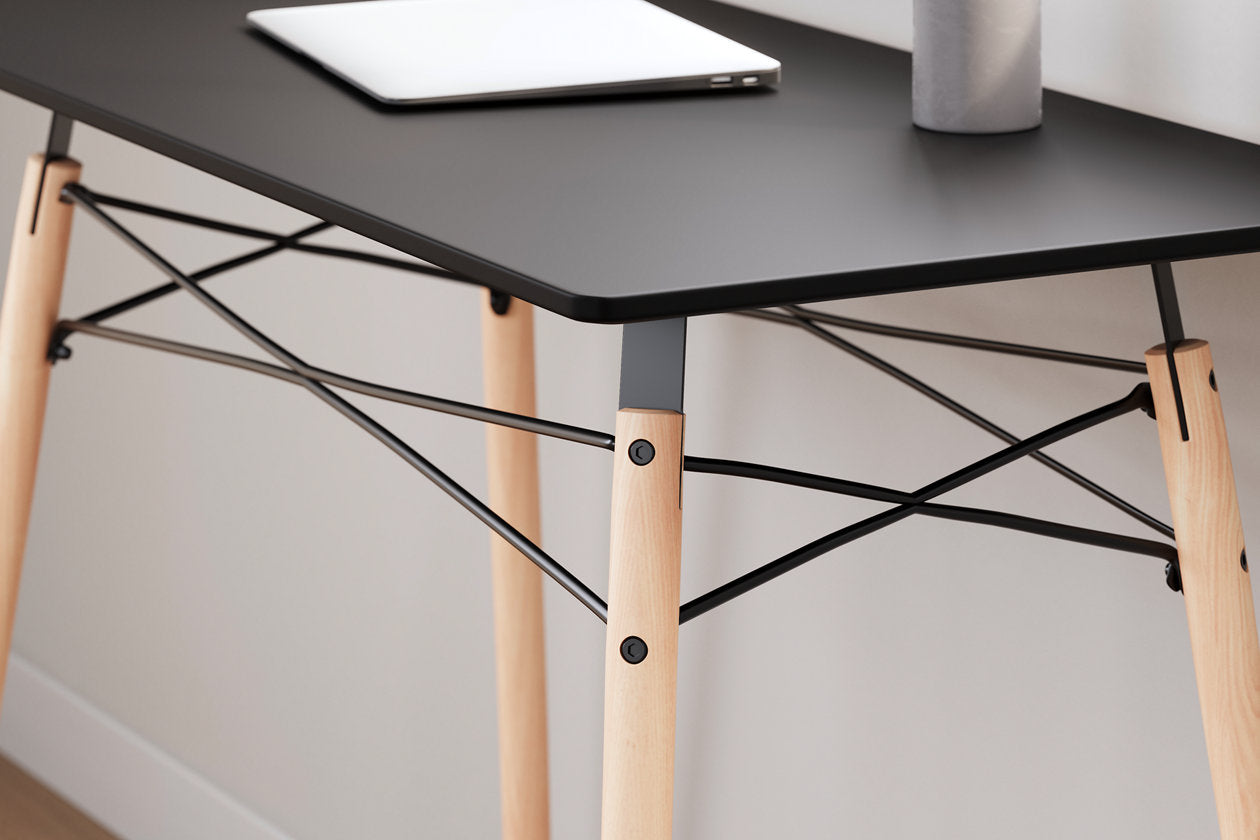 Jaspeni Black/Natural Home Office Desk - H020-10 - Bien Home Furniture & Electronics
