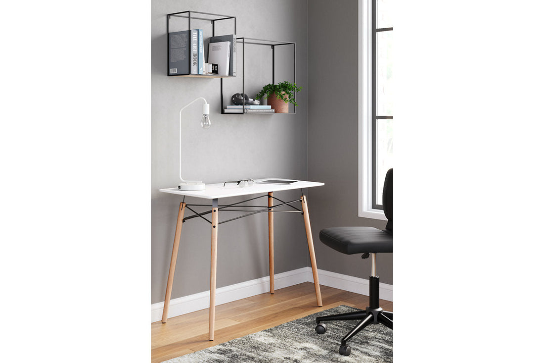 Jaspeni White/Natural Home Office Desk - H020-110 - Bien Home Furniture &amp; Electronics
