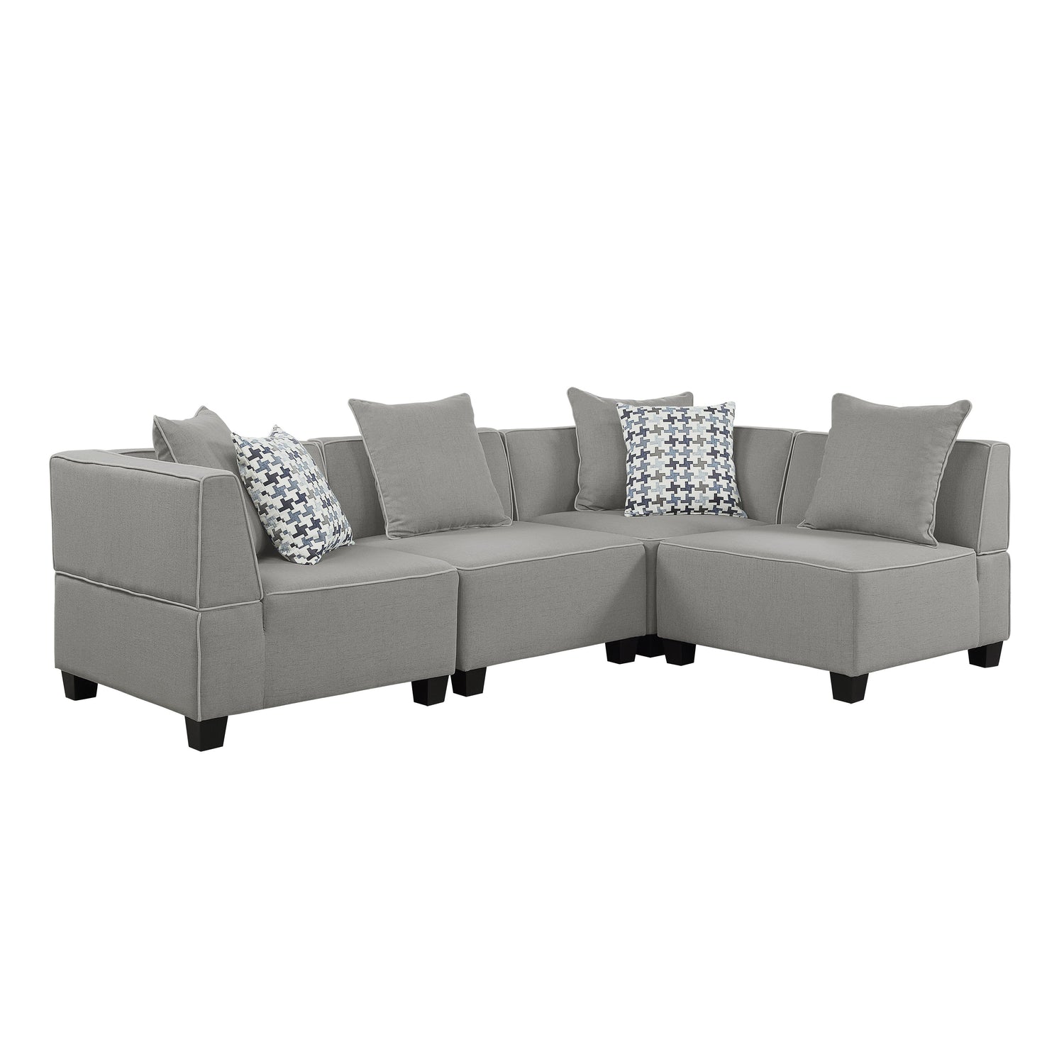 Jayilin Gray 4-Piece Modular Sectional - SET | 9357GY-CR(2) | 9357GY-AC(2) | 9357GY-CR(2) | 9357GY-4 - Bien Home Furniture & Electronics