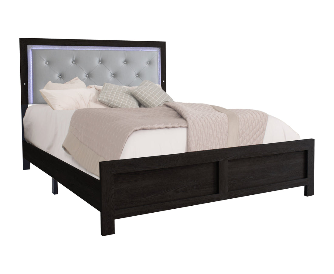Jaylen Black Queen LED Panel Bed - B9280-Q-BED - Bien Home Furniture &amp; Electronics