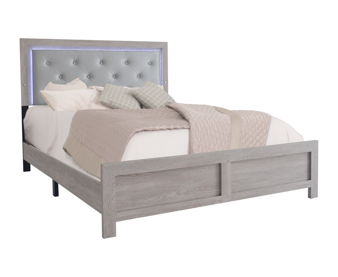 Jaylen Cream Queen LED Panel Bed - B9270-Q-BED - Bien Home Furniture &amp; Electronics