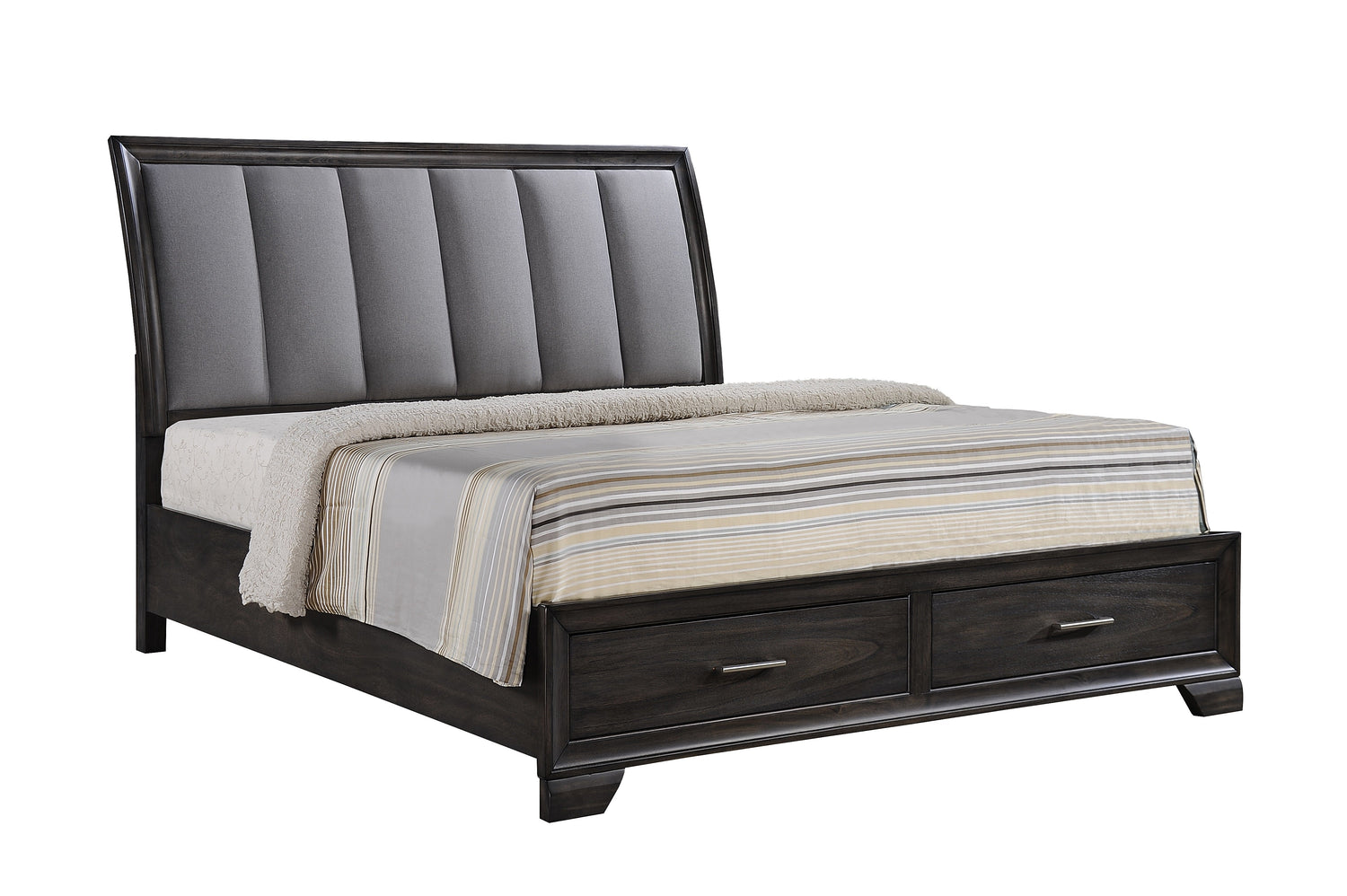 Jaymes Gray Storage Platform Bedroom Set - SET | B6580-K-HB | B6580-K-FBD | B6580-KQ-RAIL | B6580-1 | B6580-11 | B6580-2 - Bien Home Furniture & Electronics