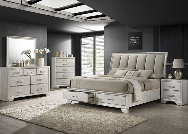 Jaymes K Storage Bed Hb White Mist - B6582-K-HB - Bien Home Furniture & Electronics