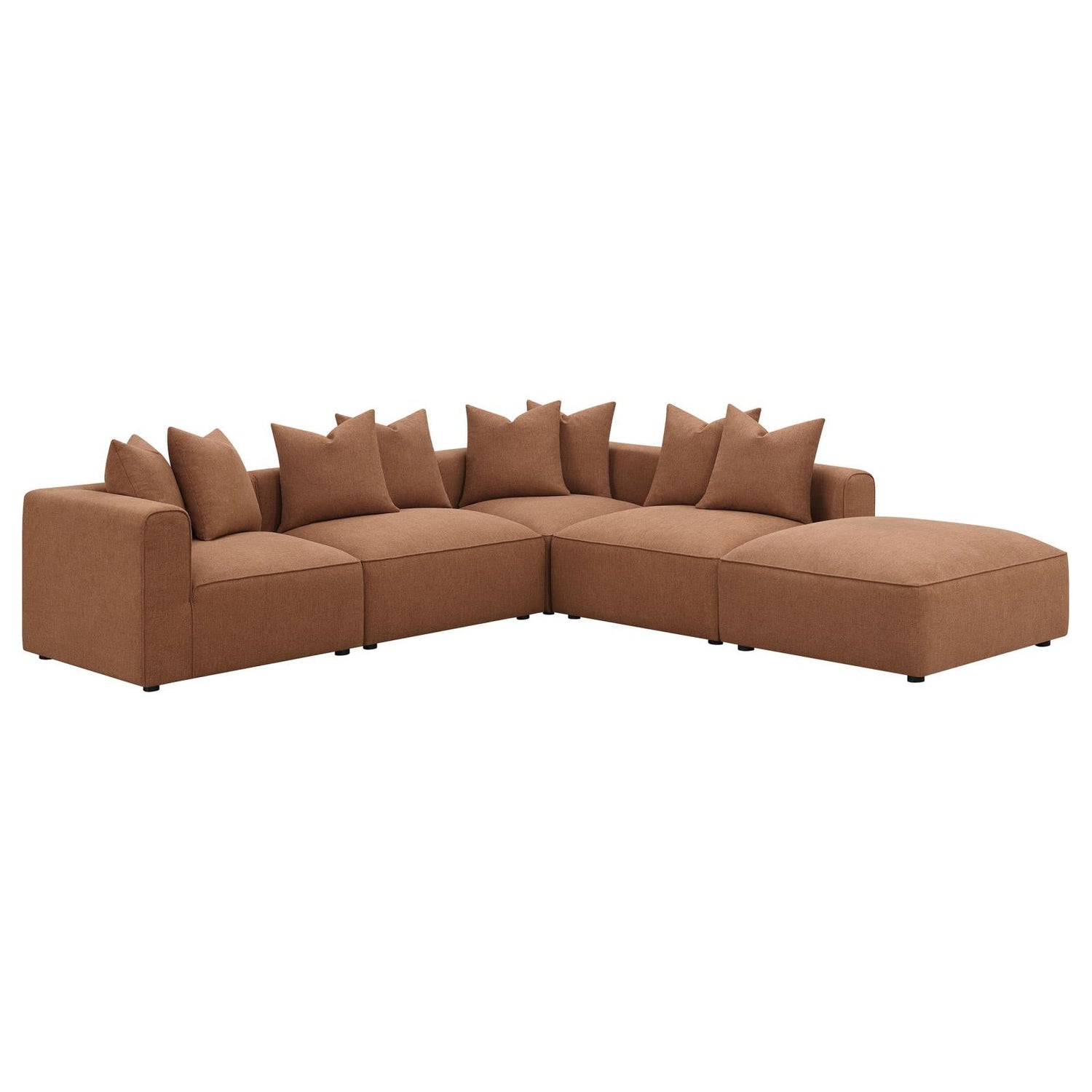 Jennifer 6-Piece Upholstered Modular Sectional Terracotta - 551591-SET - Bien Home Furniture & Electronics