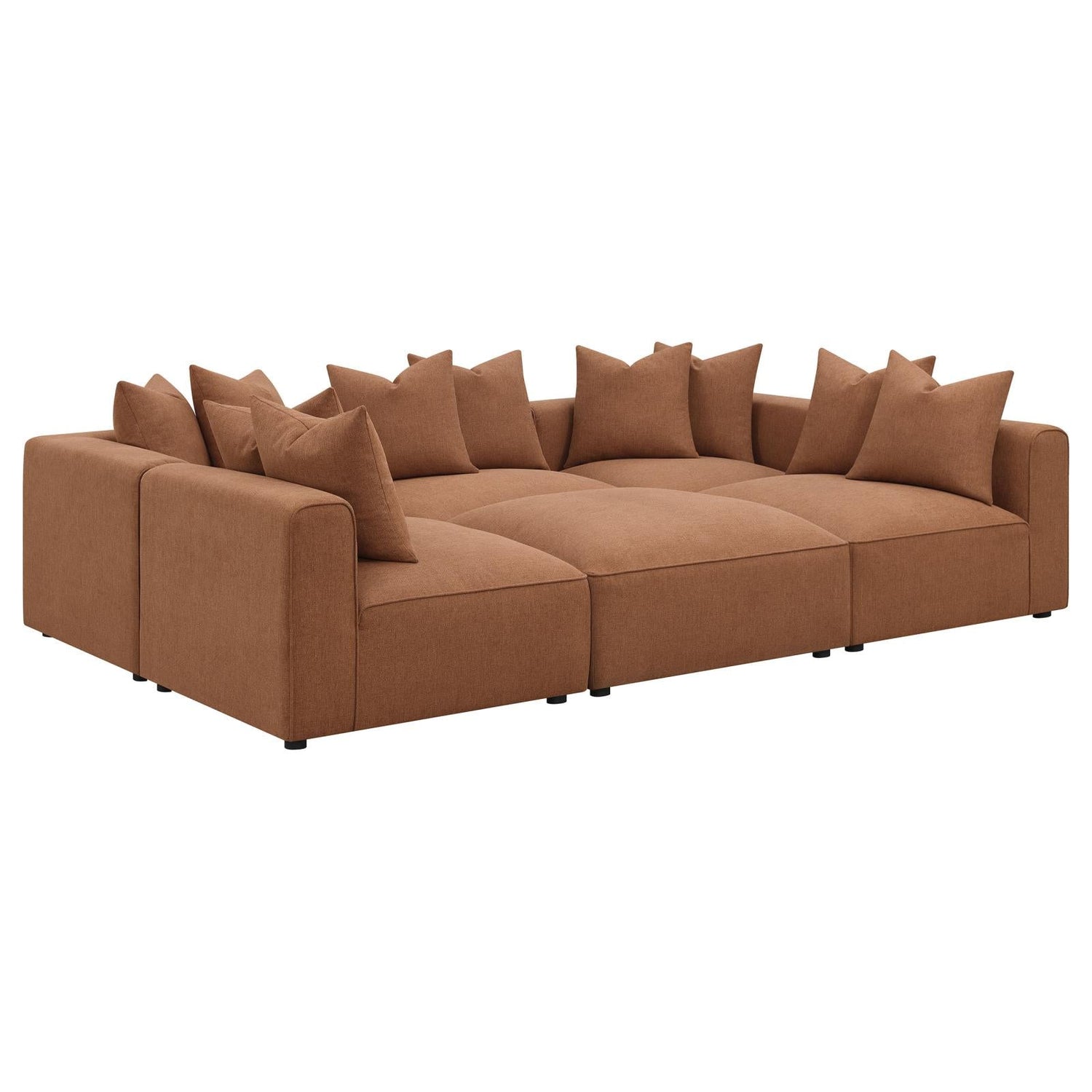 Jennifer 6-Piece Upholstered Modular Sectional Terracotta - 551591-SET - Bien Home Furniture & Electronics