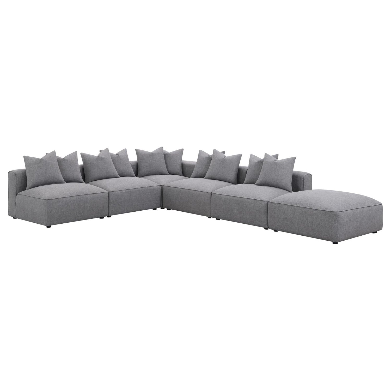 Jennifer Square Upholstered Ottoman Gray - 551596 - Bien Home Furniture & Electronics