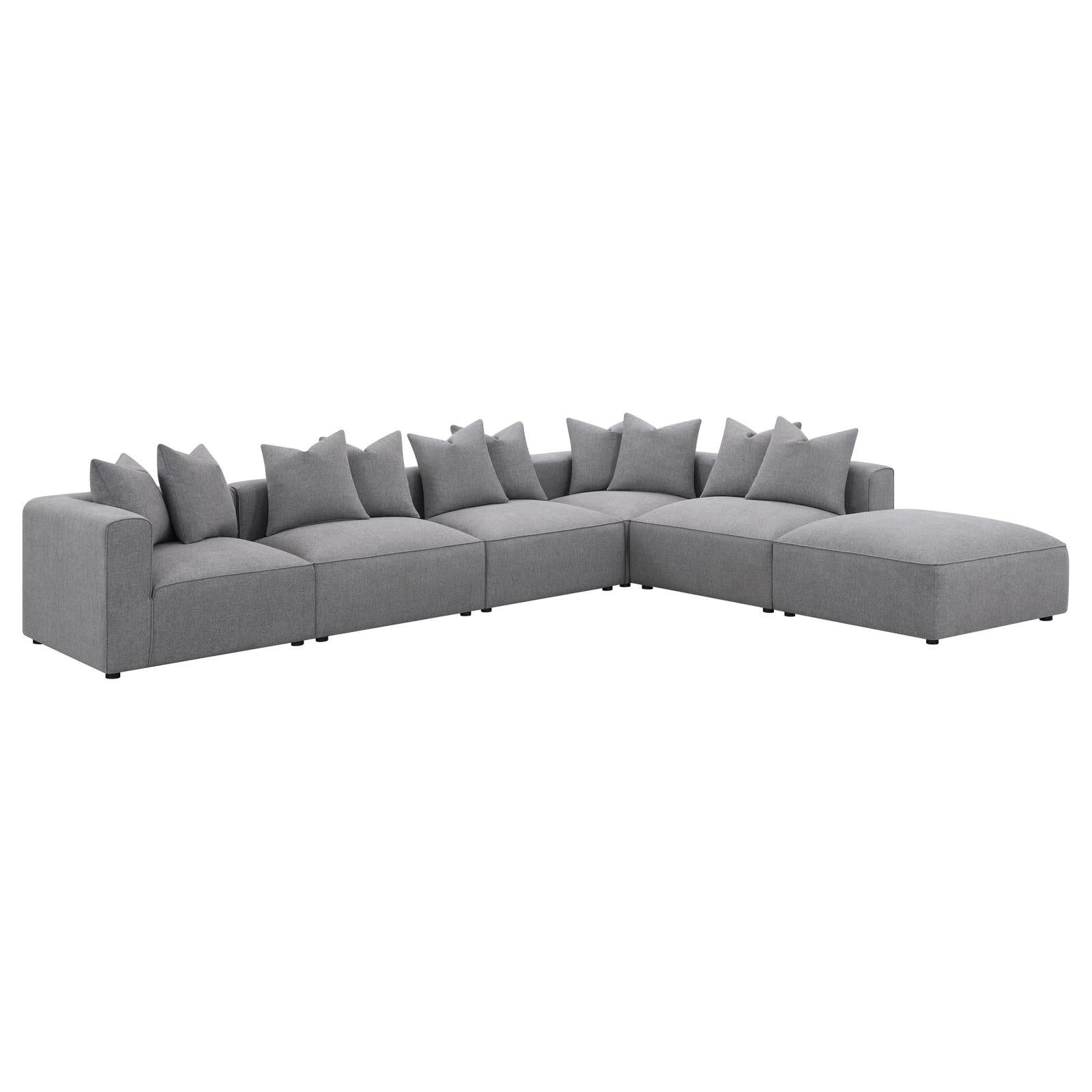 Jennifer Square Upholstered Ottoman Gray - 551596 - Bien Home Furniture & Electronics