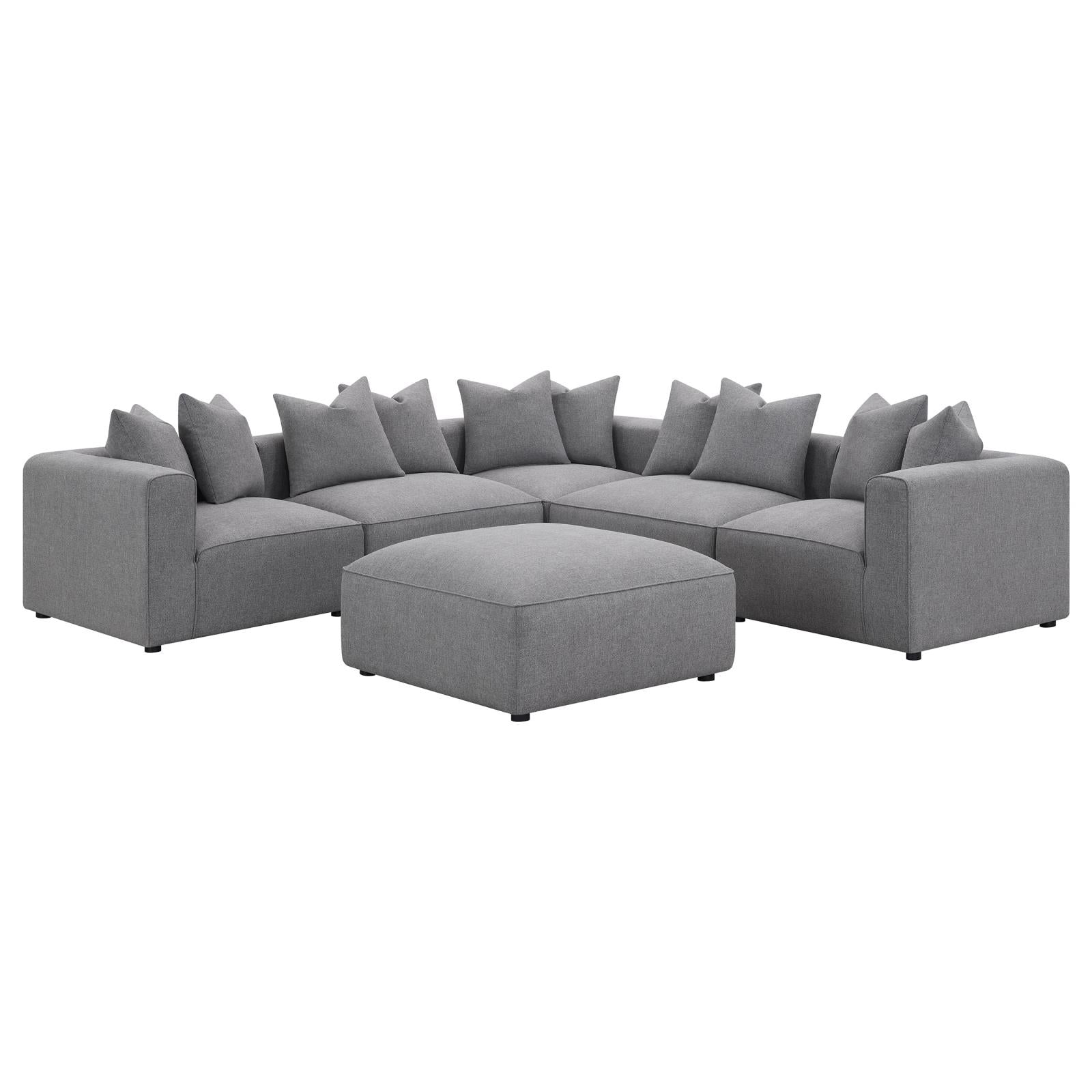 Jennifer Square Upholstered Ottoman Gray - 551596 - Bien Home Furniture & Electronics