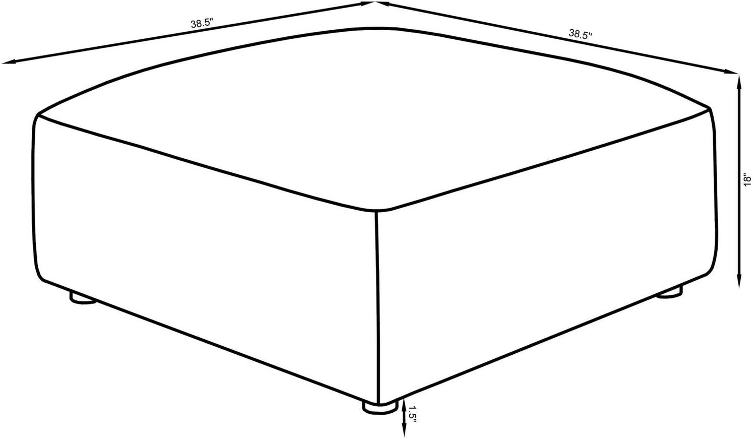 Jennifer Square Upholstered Ottoman Gray - 551596 - Bien Home Furniture & Electronics