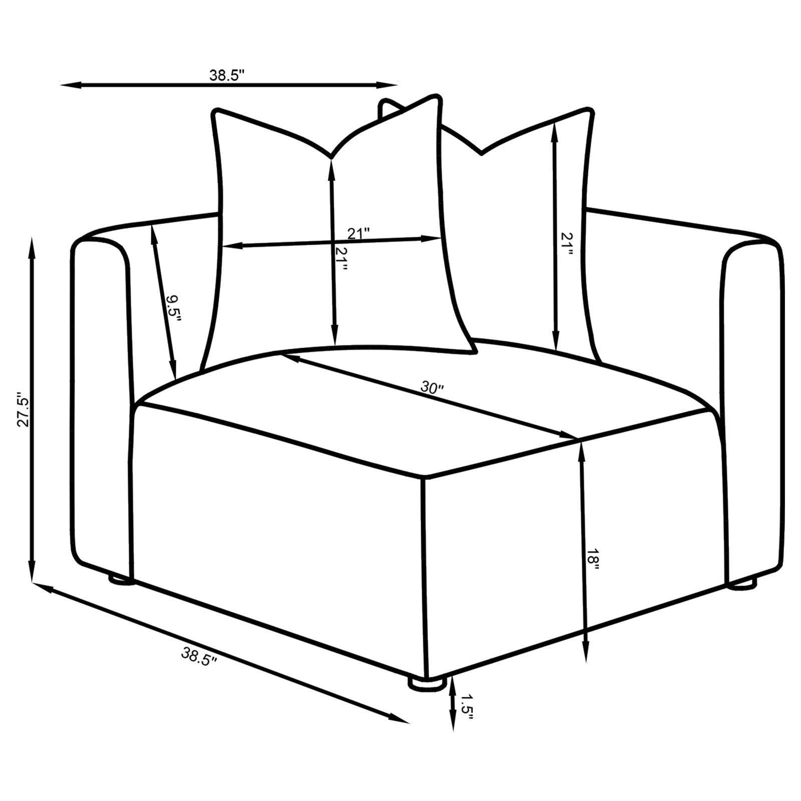 Jennifer Upholstered Corner Terracotta - 551592 - Bien Home Furniture & Electronics